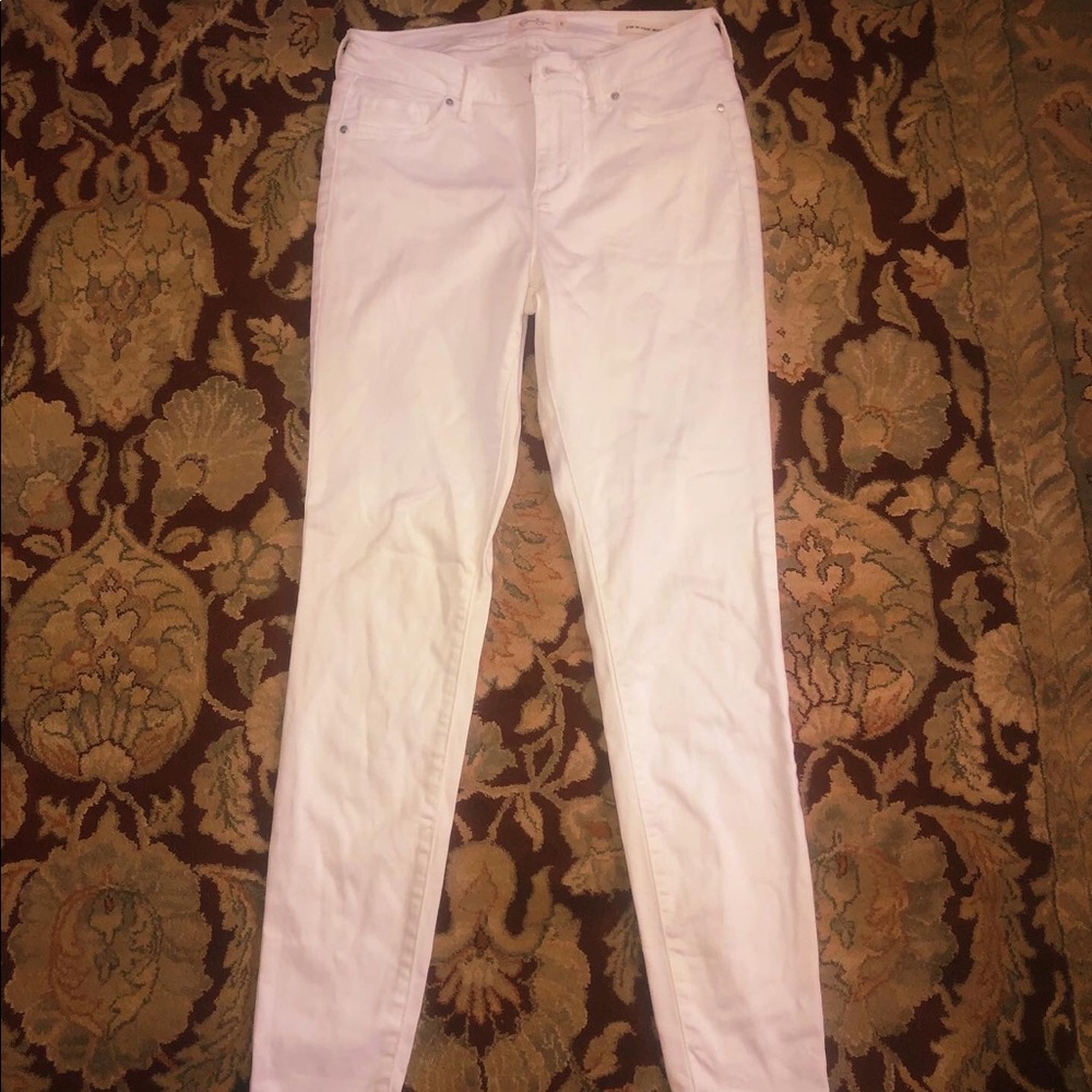 White high waisted stretchy skinny jeans